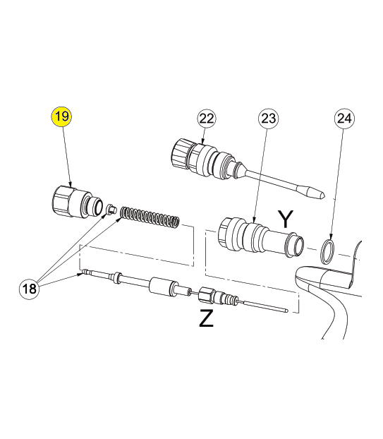 Заглушка (№19) для краскопультов Binks AA4400M AIR-Assist