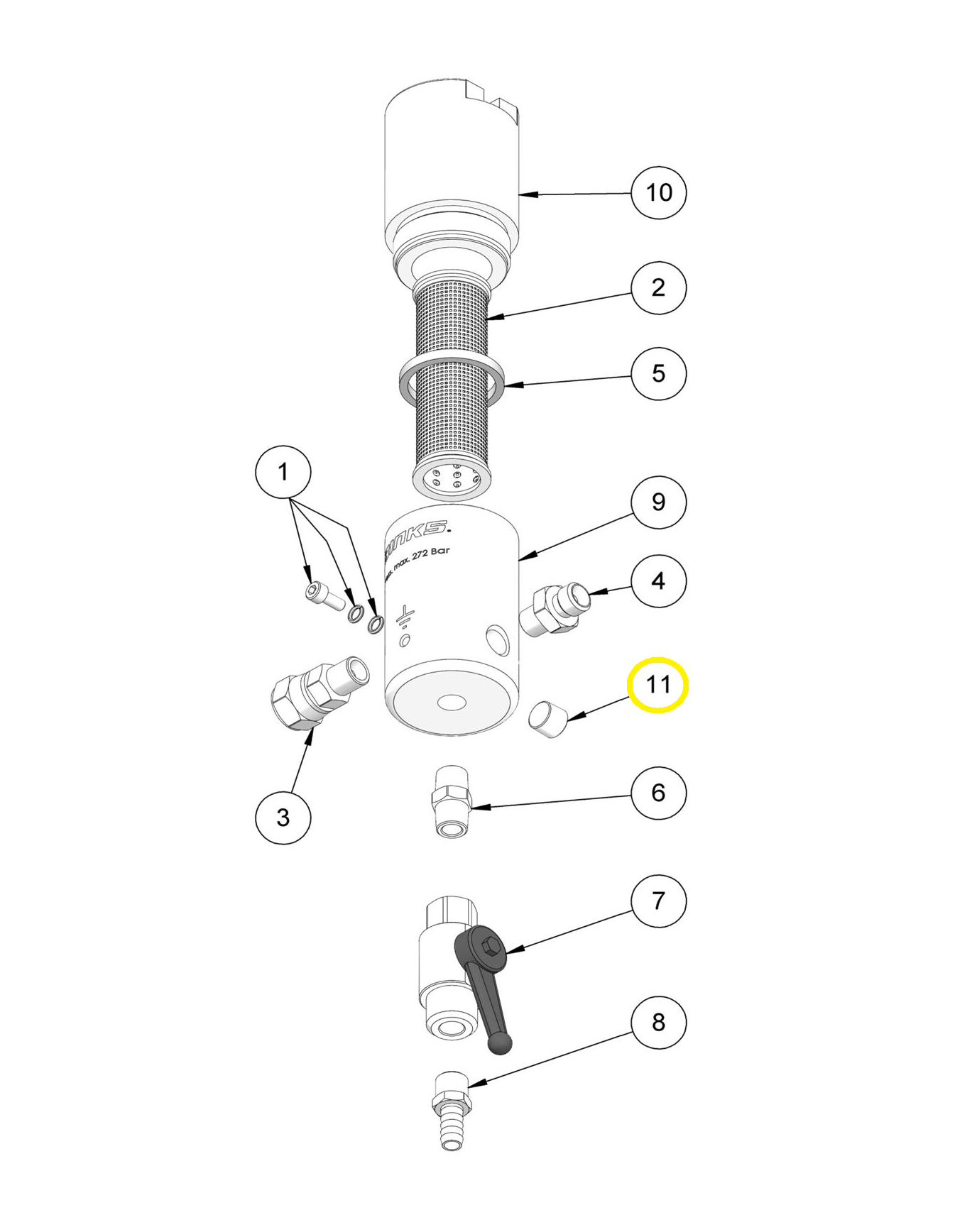 Заглушка 1/4" NPT (комплект из 3 шт) (рис.11) Блоки и модули для установки MXL1231 фильтр высокого давления