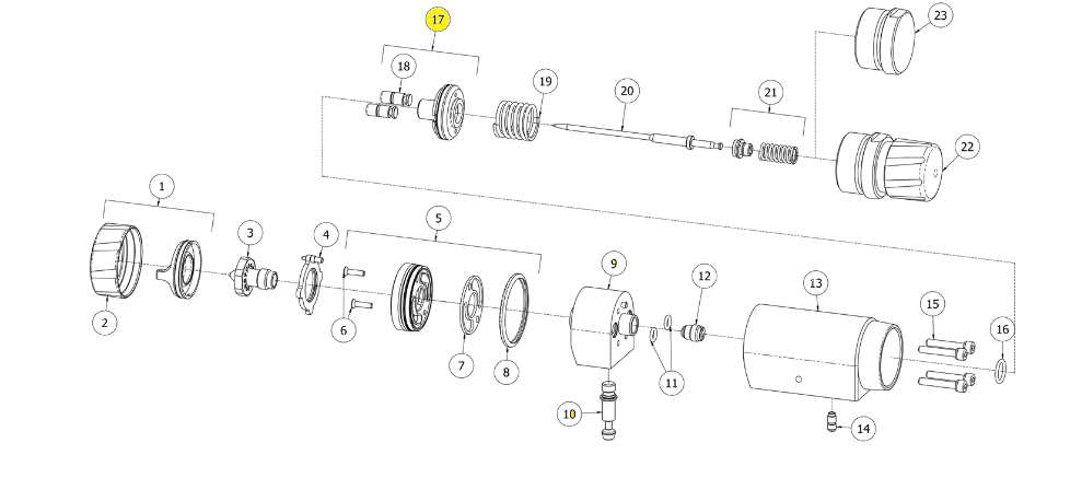 Комплект поршня и уплотнения (№17) для краскопультов Binks DVXA
