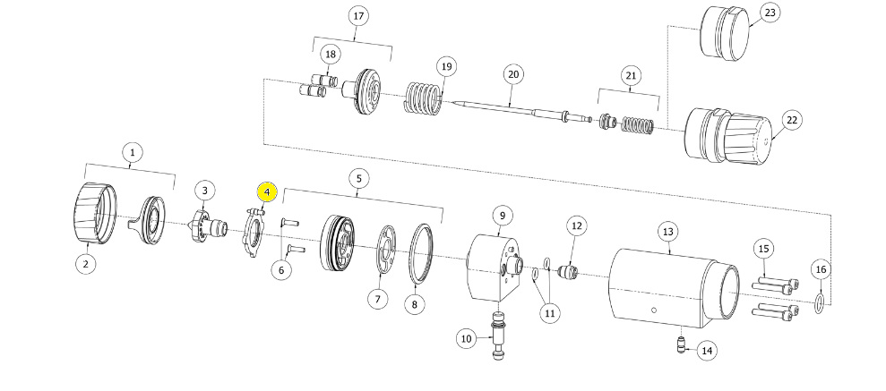 Перегородка (№4) для краскопультов Binks DVXA