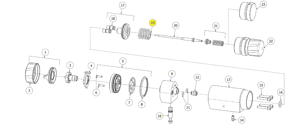 Поршневая пружина (№19) для краскопультов Binks DVXA