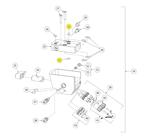 Уплотнительное кольцо (комплект из 4 шт) (№11) для краскопультов Binks DVXA