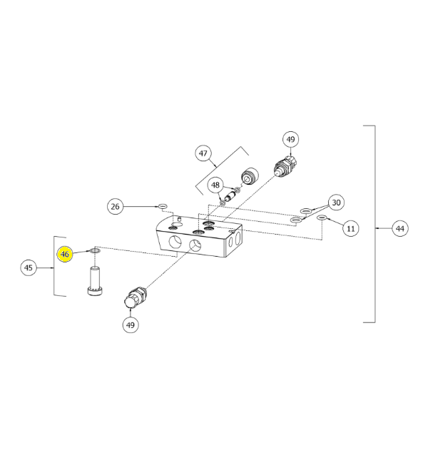 Уплотнительное кольцо (комплект из 4 шт) (№46) для краскопультов Binks DVXA