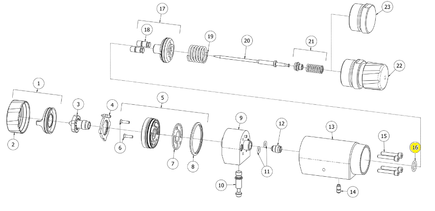 Уплотнительное кольцо (комплект из 5 шт) (№16) для краскопультов Binks DVXA