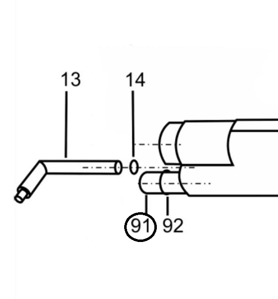 Труба резистора (№91) для краскопультов Ransburg Мобильная установка NO-2-601A