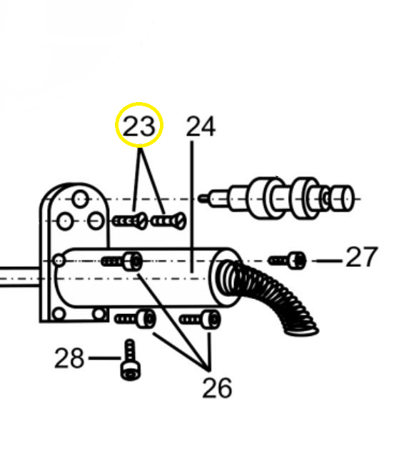 Винт (№23) для краскопультов Ransburg Мобильная установка NO-2-601A