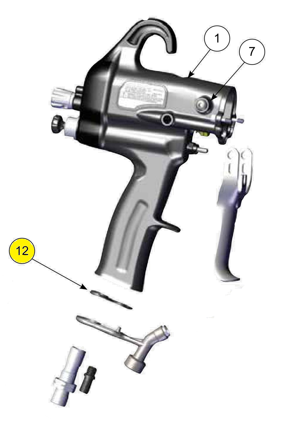 Прокладка выхлопная комбинированная для краскопультов Ransburg Ransflex 81565 RFXQ