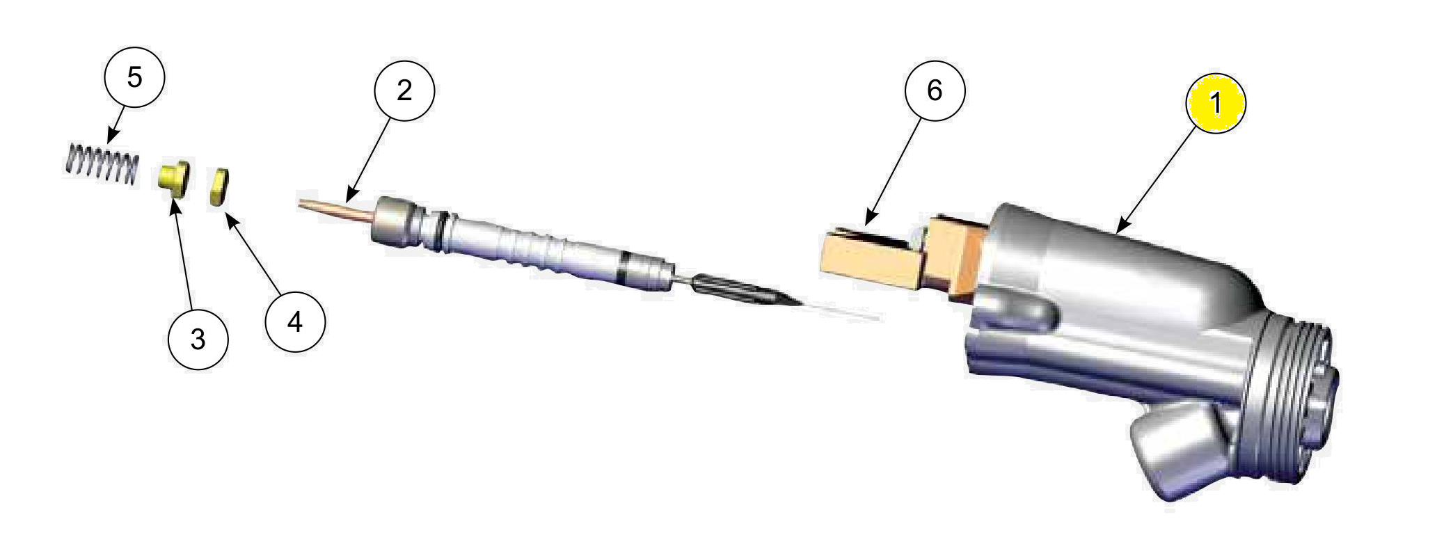 Сборка, ствол (модели rfx) (с передним уплотнением) для краскопультов Ransburg Ransflex 81565 RFXQ