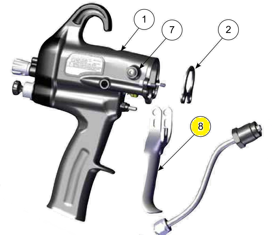 Пусковой крючок (на 2 пальца) в сборе (№17) для краскопультов Ransburg RansFlex RX 80885