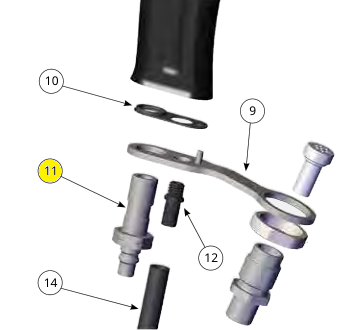 Штуцер входа воздуха (резьбовой) (№13) для краскопультов Ransburg RansFlex RX 80885