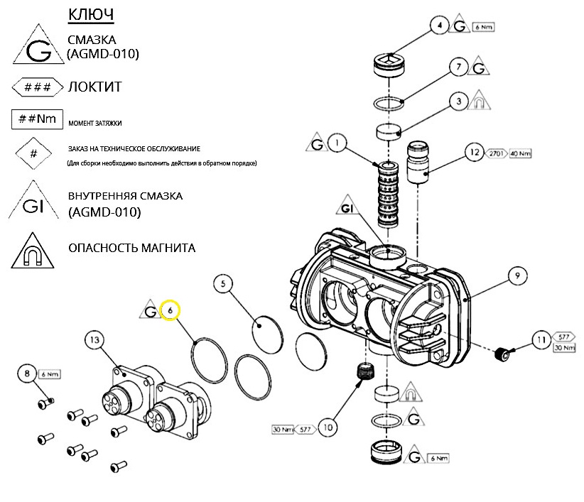 Уплотнительное кольцо ø36x1,5 (рис.6)