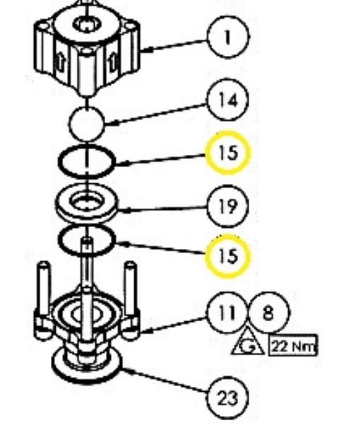 Уплотнительное кольцо ø37,82x1,78 - птфэ (рис.15)