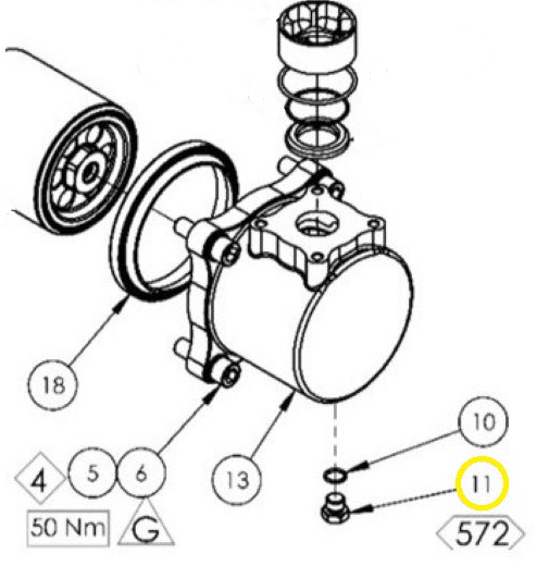 Шестигранная пробка 1/4'' bsp (рис.11) Для циркуляционных насосов Maple 30/3 насосный узел